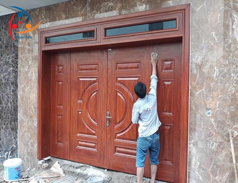 Cửa thép vân gỗ - Hình 4