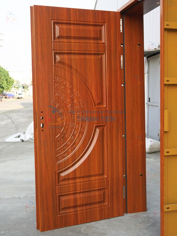 cửa thép giả vân gỗ - 5