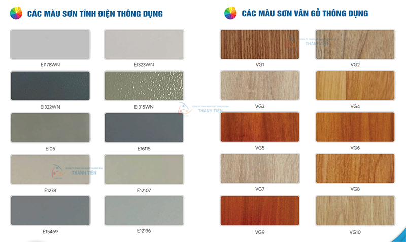 Tổng hợp bảng màu sơn tĩnh điện Thành Tiến cập nhật mới nhất