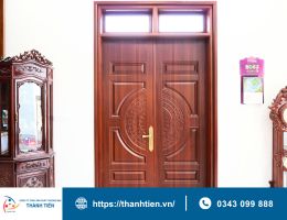 Tổng hợp các mẫu cửa thép vân gỗ 2 cánh được yêu thích tại Thành Tiến